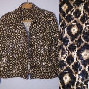 Sparkle Animal Print Jacket! Let ur light shine! Notations Small
